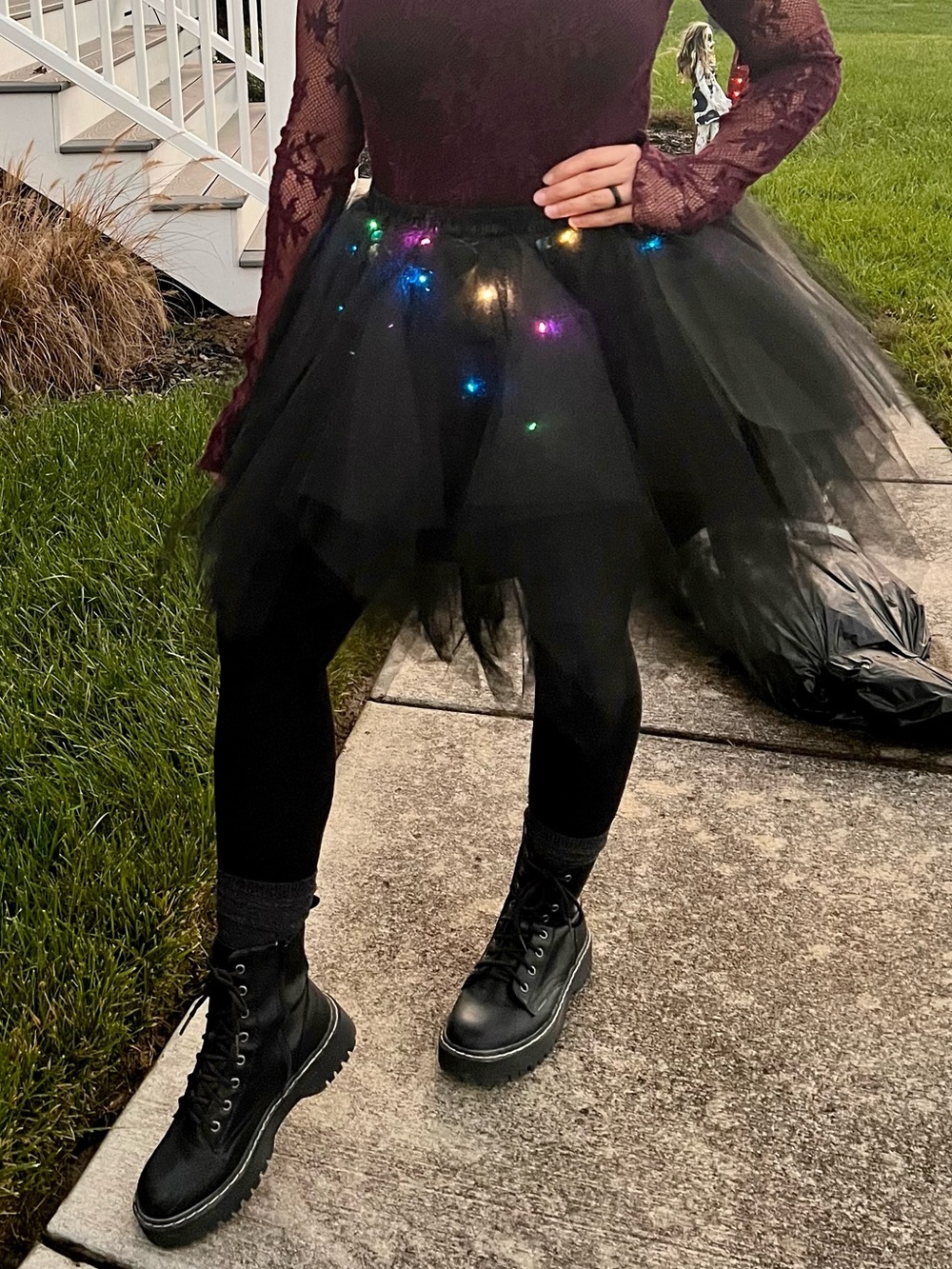 LED Light-Up Black Tutu Skirt – Festival / Costume